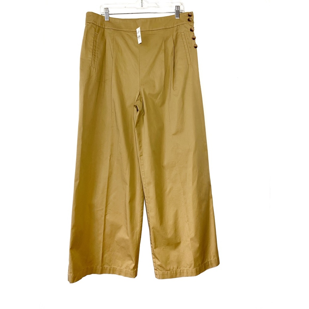 NWT LOFT The Side Button Poplin Wide Leg Pant - Picture 2 of 9